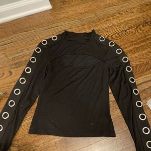 LF black long sleeve with sliver detailing